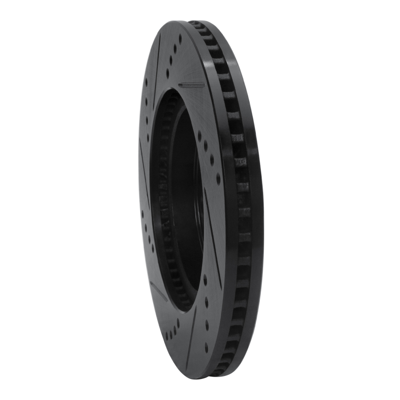 Lexus HS250H Brake Rotor (1) - Front Right - R1 Concepts - Drilled & Slotted - Black - `06-`18